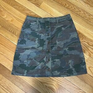 Anthropologie Camo Utility Skirt Size 6 | Button Front Military Y2K Size 6